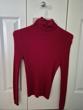 Vintage United Colors Of Benetton Y2K Wool Blend Ribbed Turtleneck Sweater